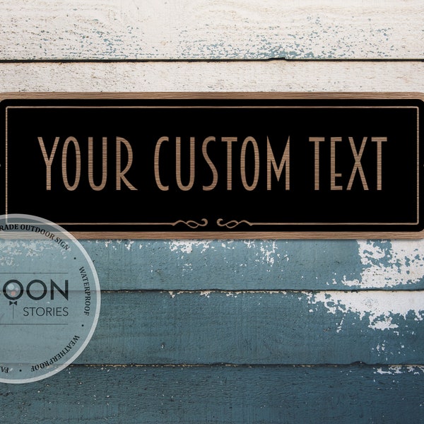 BRONZE Custom Text Sign | Custom Text Plaque | Personalised Sign | Personalised Plaque | Custom Metal Sign | Metal Sign | Brushed Metal Sign