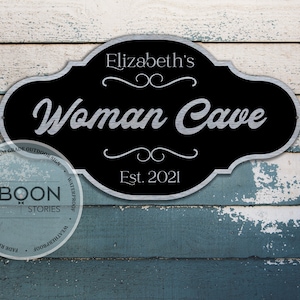 Custom Woman Cave Sign | She Shed Sign | Personalised Gifts For Her | Cave Sign | Personalised Gifts | Girl&#39;s Room Sign | Vintage Frame Sign