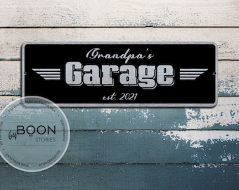 Custom Garage Sign | Dads Workshop Sign | Decor For The Garage | Custom Metal Sign | Man Cave Sign | Custom Gift | Father's Day Gift