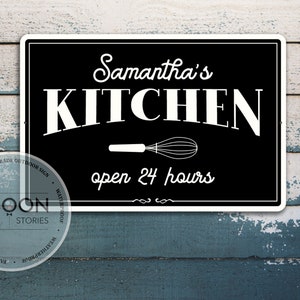 Custom Kitchen Sign | Personalized Kitchen Name Sign | Kitchen Decor | Metal Kitchen Chef Sign | Custom Gift | Family Gift | Last Name Sign