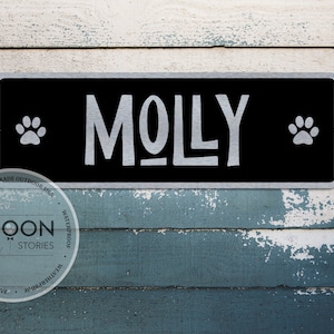 Custom Dog House Sign | Dog Name Sign | Dog Name Plaque | Pet Accessories | Door Sign | Dog House Accessories | Brushed Steel Plaque