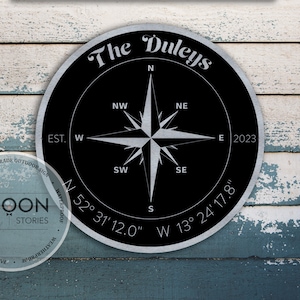 Custom Latitude Longitude Sign: Personalized GPS Coordinates Metal Compass