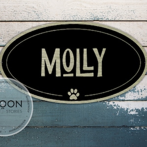 Custom Dog House Sign | Oval Dog Name Sign | Dog Name Sign | Pet Accessories | Dog Kennel Sign | Dog House Accessories | Outdoor Metal Sign