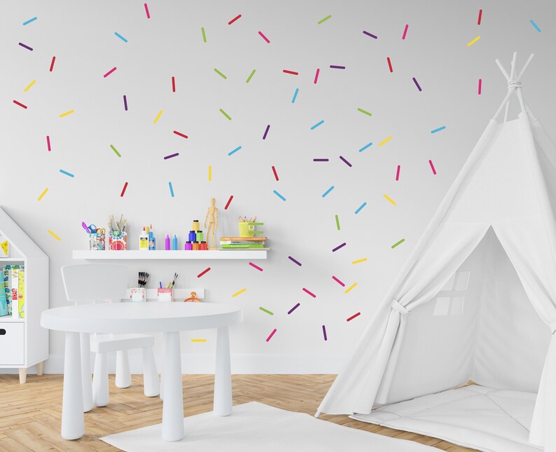 Confetti Wall Decals Strips Sprinkle Wall Decals Kids Vinyl Etsy