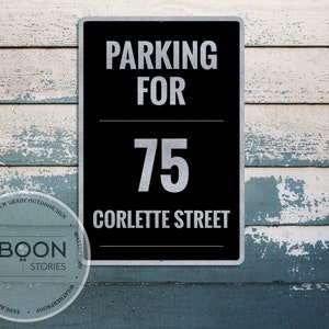 Parking personnalisé pour enseigne | Panneau d'interdiction de stationnement personnalisé | Plaque d'adresse personnelle | Plaque de rue | Panneau de signalisation | Panneau routier | Cadeau personnalisé | Panneau d'avertissement