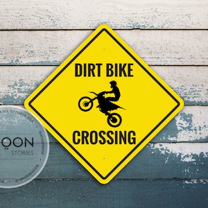Custom Dirt Bike Crossing Sign | Highway Traffic Sign | Custom Xing Sign | Personalised Sign | Custom Street Sign | Traffic Sign | Road Sign