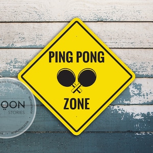 Custom Ping Pong Zone Sign | Highway Traffic Sign | Funny Road Sign | Personalised Sign | Custom Street Sign | Traffic Sign | Road Sign