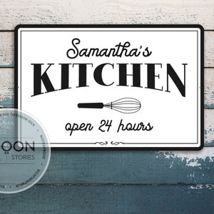 Custom Kitchen Sign | Personalized Kitchen Name Sign | Kitchen Decor | Metal Kitchen Chef Sign | Custom Gift | Family Gift | Last Name Sign