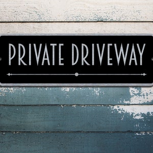 Custom Private Driveway Sign | Custom Modern Metal Sign | Custom Sign | Metal Sign | Door Sign | Custom Plaque | Brushed Metal Plaque Sign