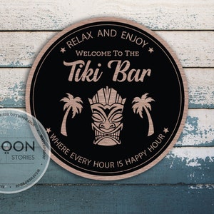 Custom Tiki Bar Sign | Pool Bar Sign |  Beach Bar Sign | Personalized Bar Sign | Custom Gift | Wedding Gift | Family Gift | Birthday Gift
