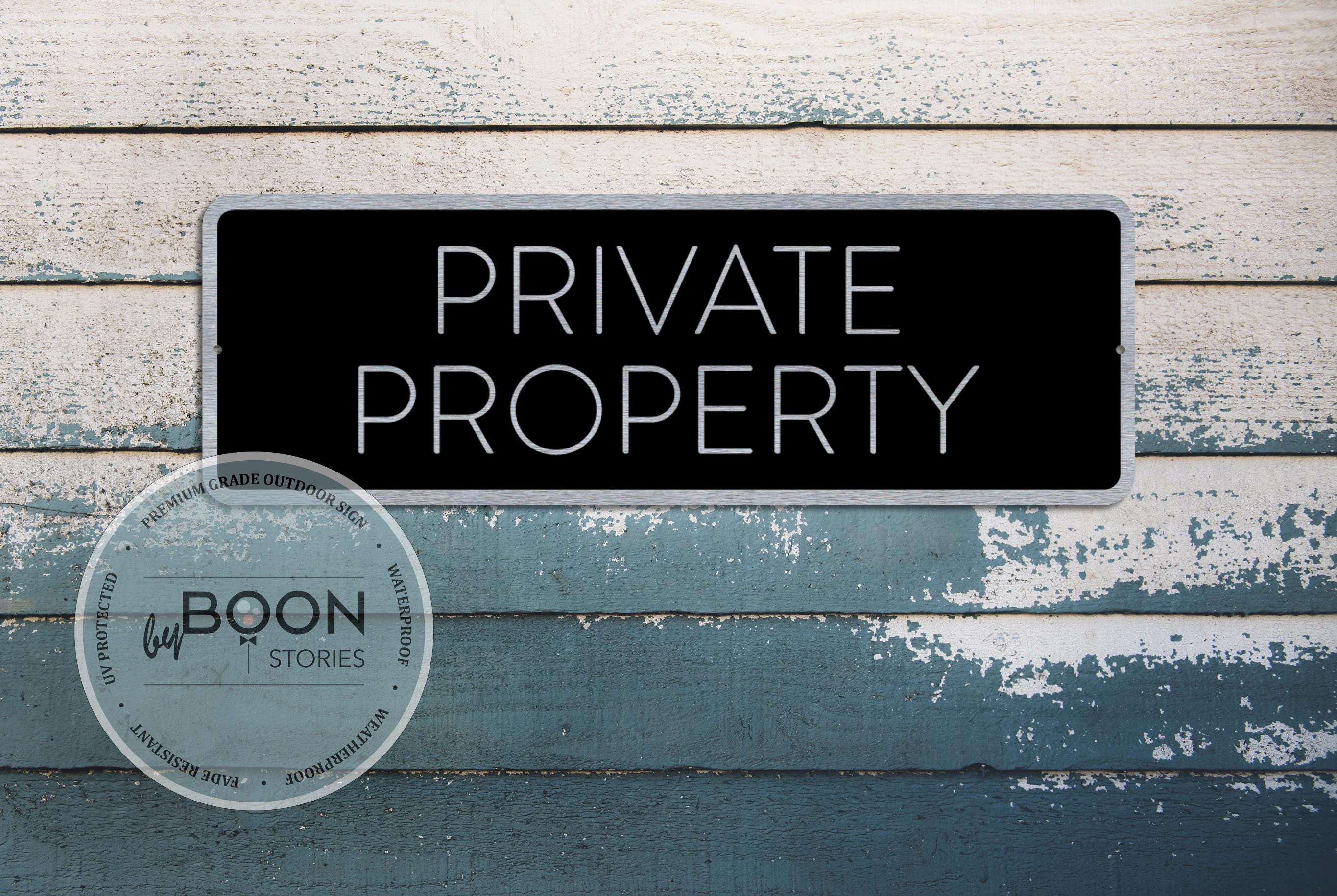 Custom Metal Private Property Sign: Modern Warning Plaque