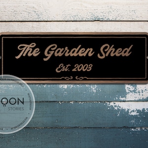 Custom Garden Shed Sign | Garden Sign | Personalised Gifts For Her | Cave Sign | Personalised Gifts | Girl's Room Sign | Vintage Frame Sign