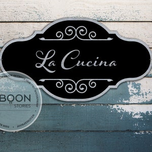 Custom La Cucina Sign | Custom Kitchen Sign | Pantry Sign | Custom Metal Sign | Rustic Kitchen Sign | Custom Door Name Plate | Metal Plaque