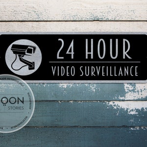 Custom 24 Hour Video Surveillance Sign | Outdoor Metal Sign | Custom Sign | Metal Sign | Door Sign | Custom Plaque | You&#39;re On Camera Sign