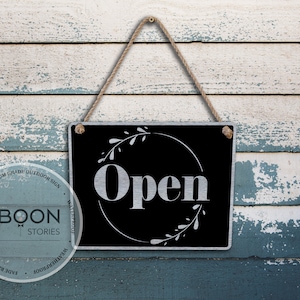 Custom Business Open Sign: Indoor Outdoor Hanging Store Sign