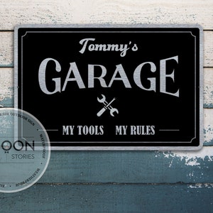 Custom Garage Sign | Dads Workshop Sign | Decor For The Garage | Custom Metal Sign | Man Cave Sign | Custom Gift | Father&#39;s Day Gift