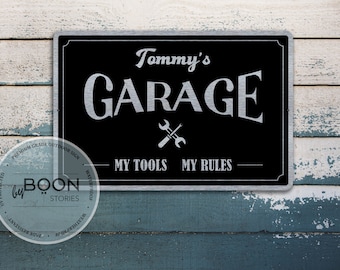Custom Garage Sign | Dads Workshop Sign | Decor For The Garage | Custom Metal Sign | Man Cave Sign | Custom Gift | Father's Day Gift