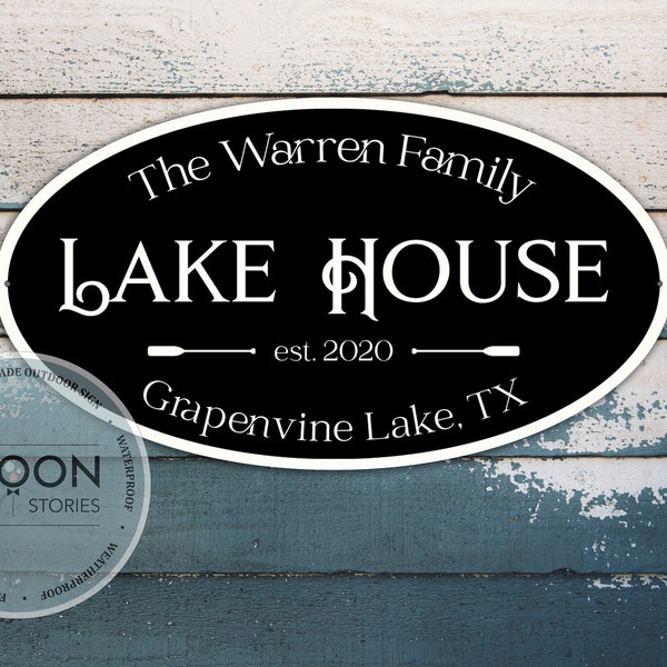 Custom Lake House Sign | Welcome To Our Lake House Sign | Lake House Decor | Boat Oars Decor | Custom Gift | Boating Sign | Family Gift Sign