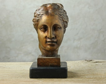 Bronze sculpture of the goddess Hygieia / Bust. Greek Goddess of Health