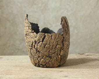 Small Handmade Ceramic Planter for Cacti & Succulents – Unique Rustic Plant Pot