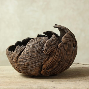 Vaso per bonsai in ceramica, vaso per piante grasse in gres fatto a mano. Dimensioni: 17 cm (lunghezza), 15 cm (larghezza), 7-14 cm (altezza)