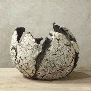 Steinguttopf für Sukkulenten, Bonsai, Caudex / handgefertigter Skulpturentopf