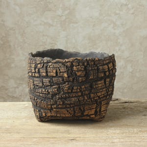 Keramische pot voor cactussen, vetplanten en caudexen. Unieke handgemaakte pot in rustieke stijl voor binnendecoratie.
