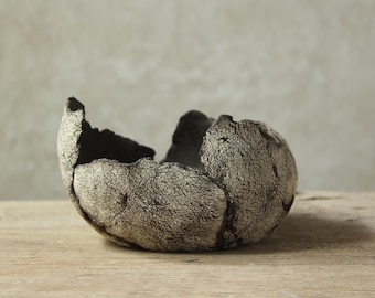 Bonsaipot van steengoed / pot voor vetplanten / cactuspot / handgemaakte pot / 14 cm (lengte) x 4-9,5 cm (hoogte)