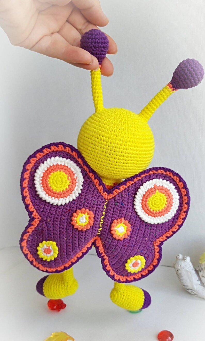 Stuffed Butterfly toy yellow butterfly toyAmigurumi bugs Etsy