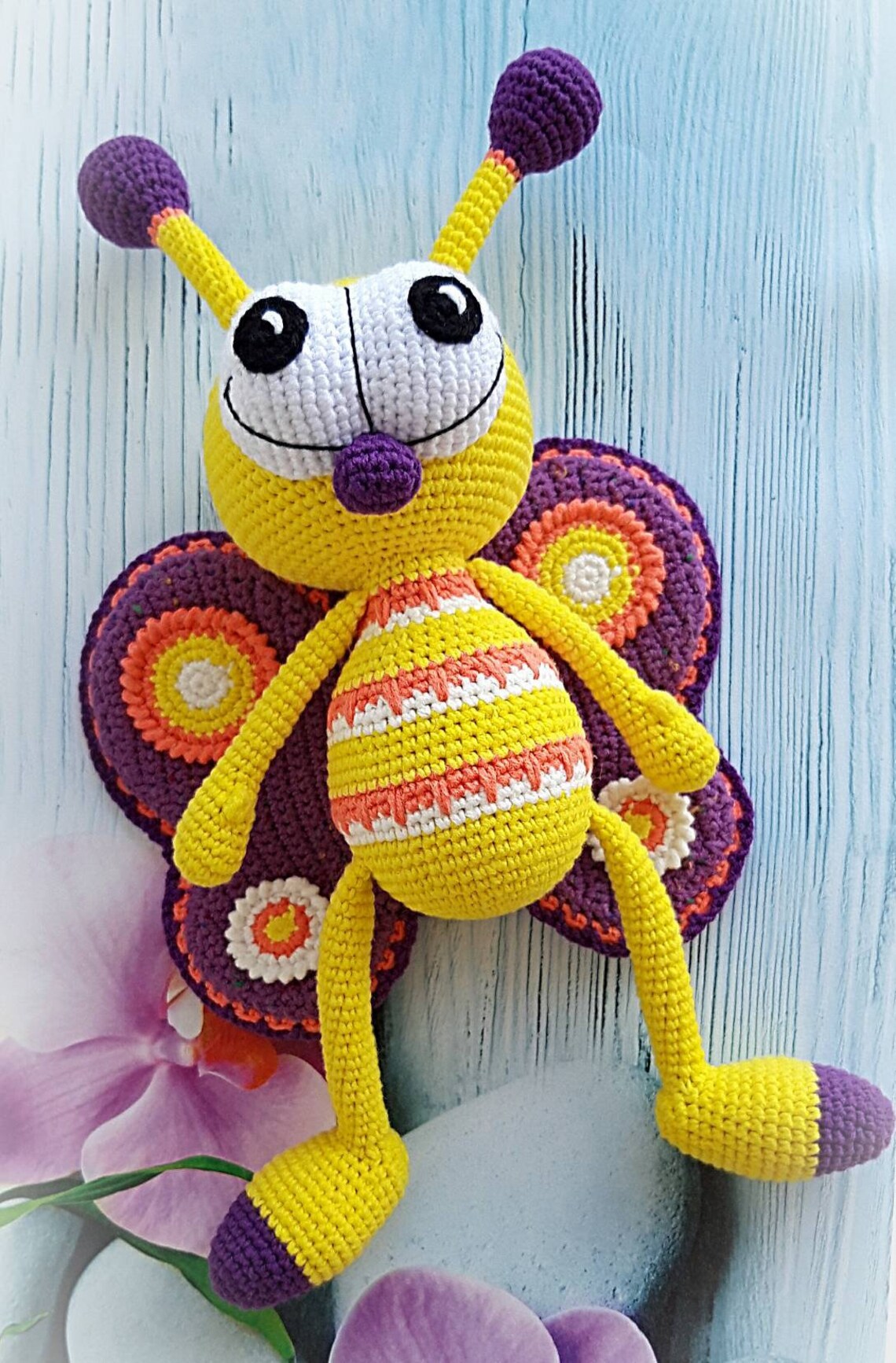 Stuffed Butterfly toy yellow butterfly toyAmigurumi bugs Etsy