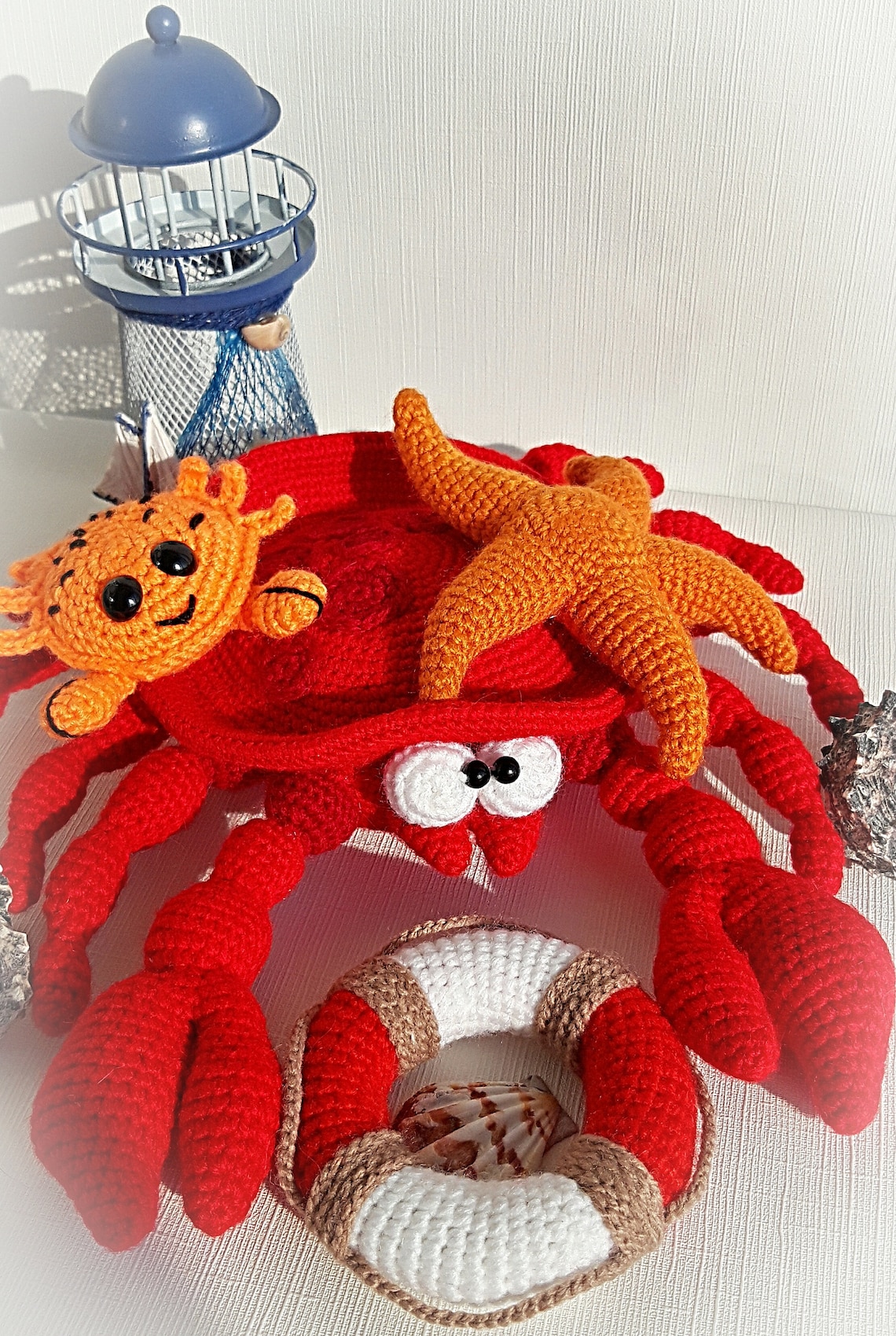 Plush red crab toy large Crab sea animal toy stuffed toy Etsy