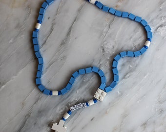 Personalized Rosary made of Lego - Blue