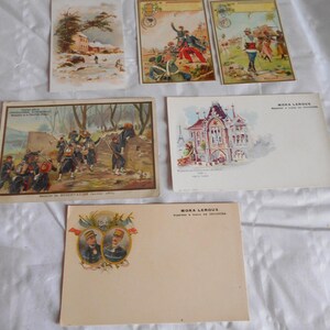 Moka Leroux Cafe, cartoline postali con carte da gioco cromate, 1910 francesi per scrapbooking e decoupage