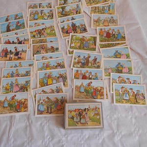 Boxed set vintage cards regions and costumes of france Editions Educatives paris 1960s for scrapbooking decoupage