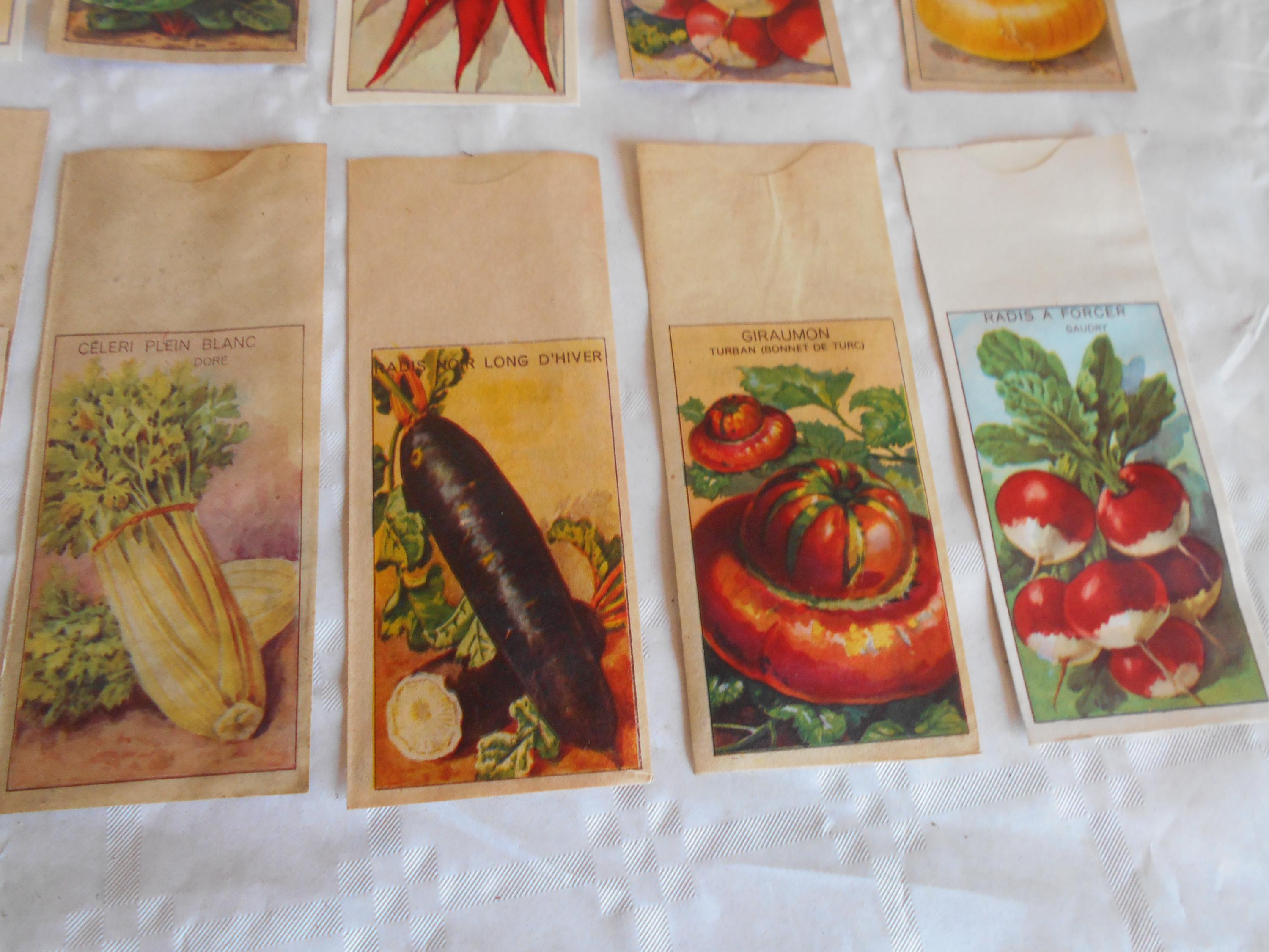 Collection of 21 Original Vintage Vegetable Seed Packets Scrap Booking ...