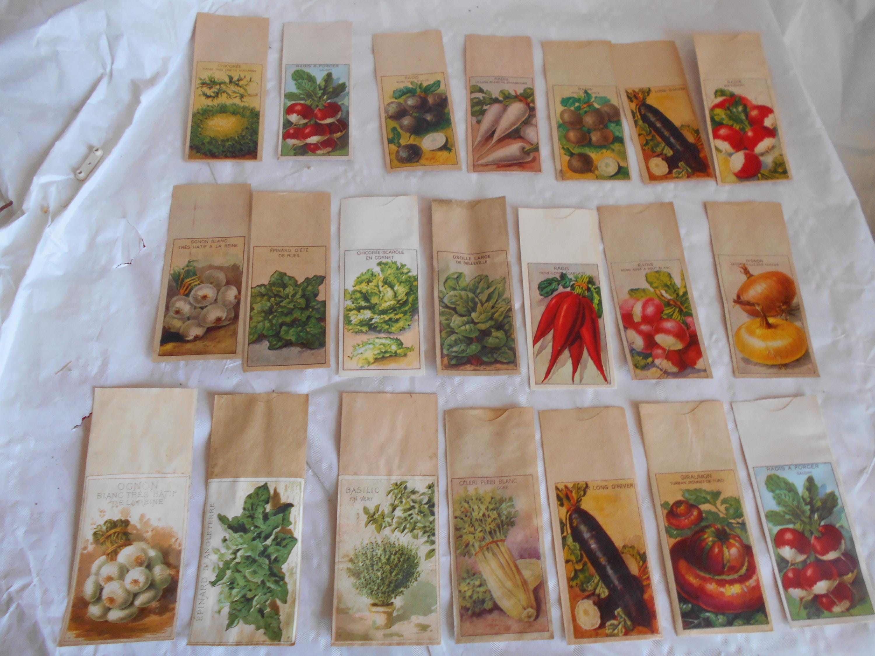 Collection of 21 Original Vintage Vegetable Seed Packets Scrap Booking ...