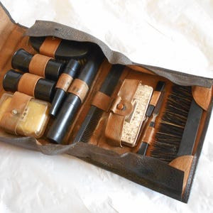 Vintage Gillette Goodwill Safety Razor travel set 1930s french importe d'anglettere 1930s