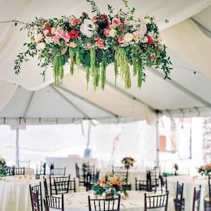 Large Wedding Flower floral hanging metal Chandelier/ Floral Wedding Hoops / Wedding Ceiling Decor