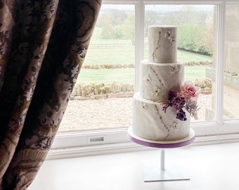 Elevated Round Cake Stand - Industrial Wedding Dessert Display