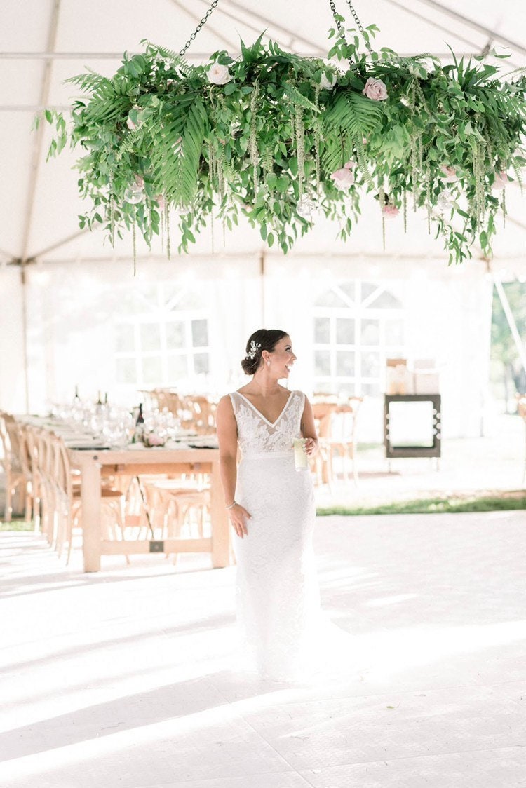 Metal Floral Chandelier Frame – Wedding Hanging Flower Installation ...