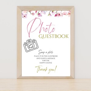 Photo Guestbook Sign, Camera Guestbook Sign Printable, Photo GuestBook Sign Template, Polaroid Wedding Sign, Leave A Photo,Instant Print