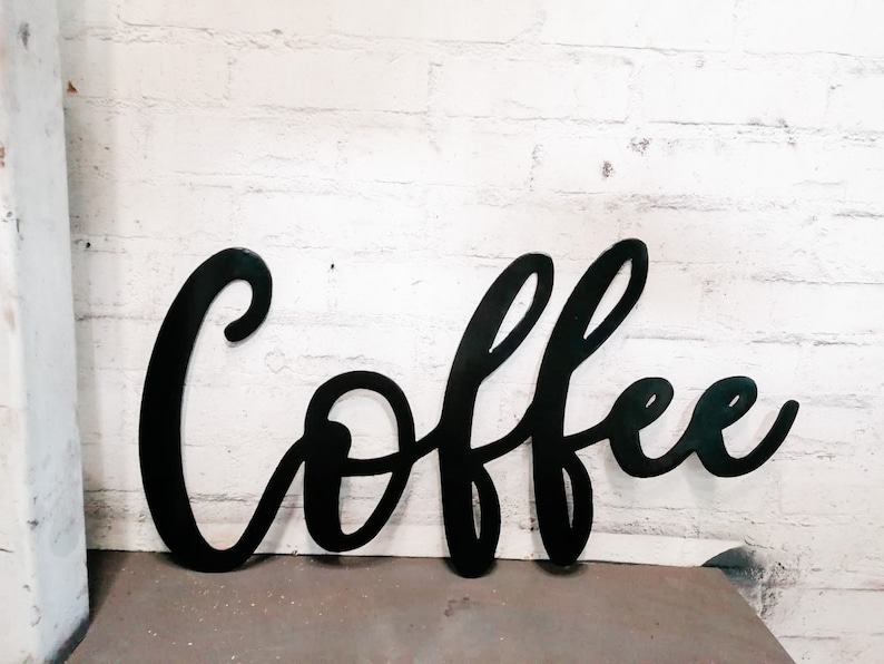 Hanging Words Rustic Metal Kitchen Metal Letters Cafe Extra large Coffee Sign Metal Bar Sign Words Home Wall Art Sign Coffee