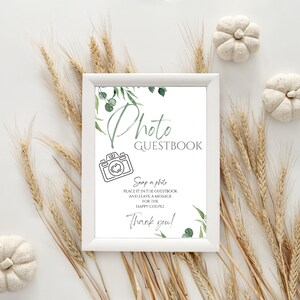 Photo Guestbook Sign, Camera Guestbook Sign Printable, Photo GuestBook Sign Template, Polaroid Wedding Sign, Leave A Photo,Instant Print