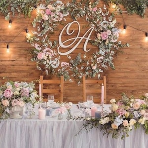 Custom Metal Initial Sign, Personalized Monogram Wedding Backdrop