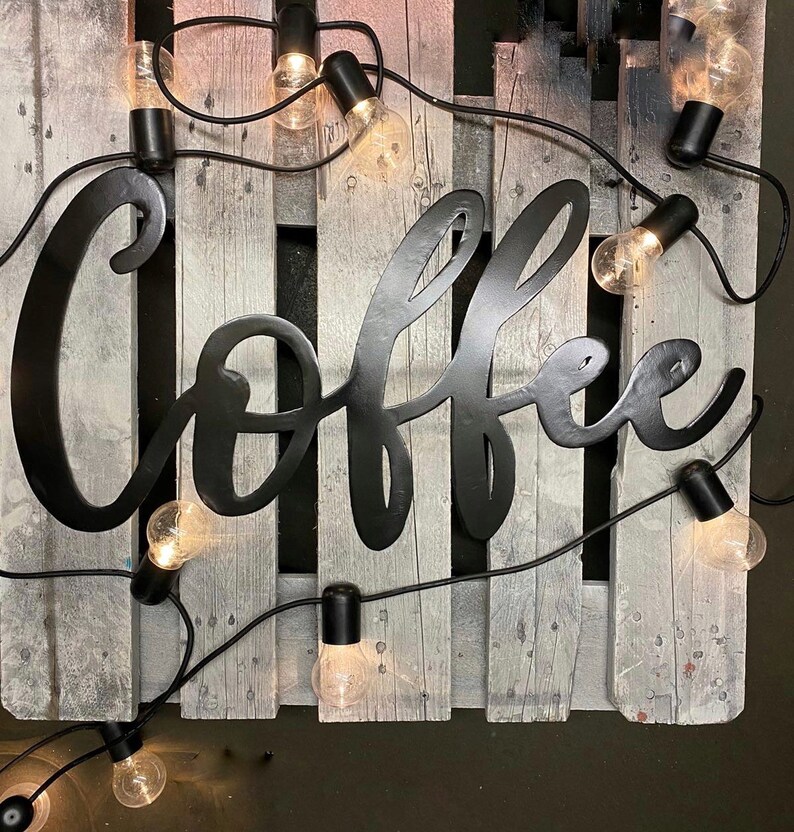 Hanging Words Rustic Metal Kitchen Metal Letters Cafe Extra large Coffee Sign Metal Bar Sign Words Home Wall Art Sign Coffee
