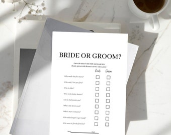 Bride or Groom Game, Wedding Shower (Digital Download)