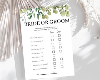 Bride or Groom Game, Wedding Shower (Digital Download)