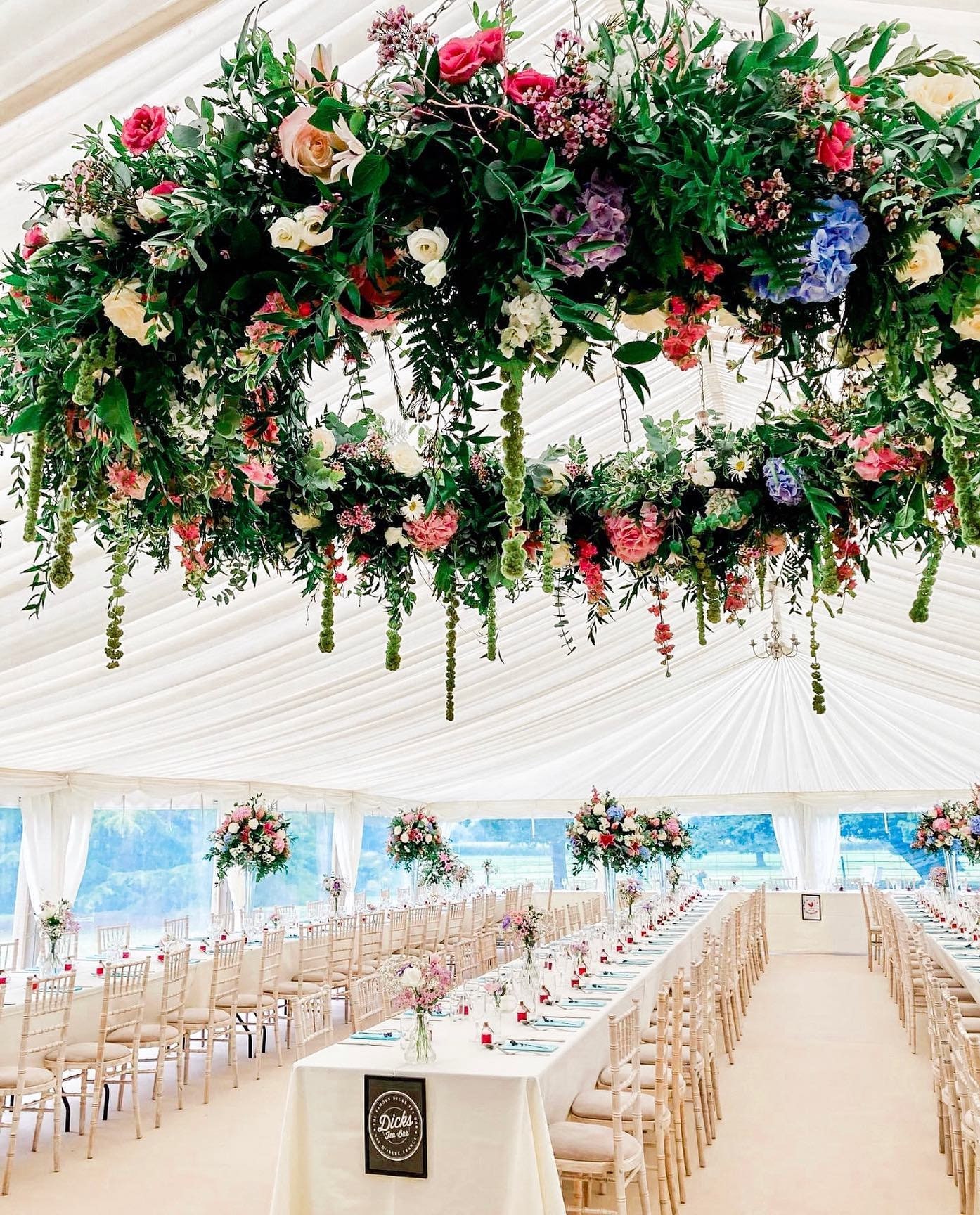 Extra Large Wedding Flower Floral Hanging Metal Chandelier/ - Etsy UK