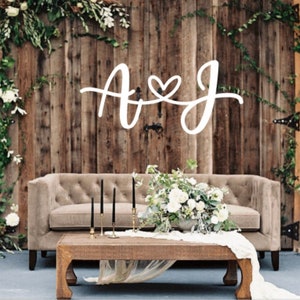 Custom Metal Wedding Initial Sign, Monogram Decor