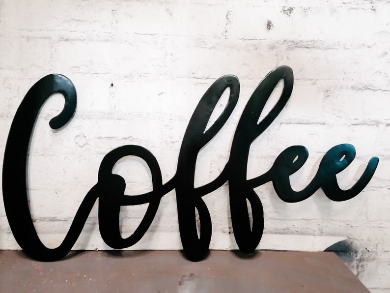Hanging Words Rustic Metal Kitchen Metal Letters Cafe Extra large Coffee Sign Metal Bar Sign Words Home Wall Art Sign Coffee